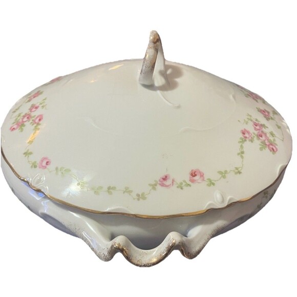 Antique Pirkenhammer Brezova "pink floral" Vegetable Tureen, "4338"- 1920 Design - Picture 2 of 16